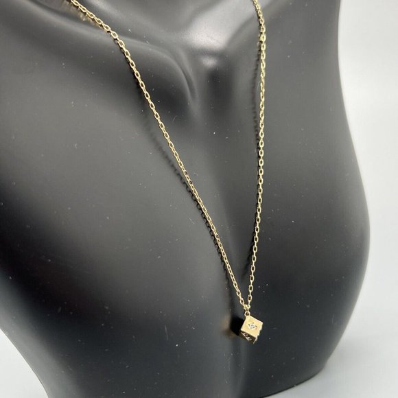 Swarovski Crystal Jewelry Pendant DICE Gold Tone Plated with Gift Box - Picture 6 of 8